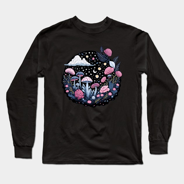 Aesthetic Mushrooms Long Sleeve T-Shirt by Shaymalily